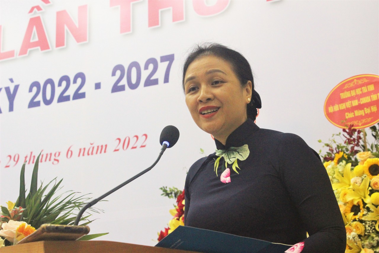 Đại sứ Nguyễn Phương Nga, Chủ tịch Liên hiệp các tổ chức hữu nghị Việt Nam (VUFO) phát biểu tại Đại hội.