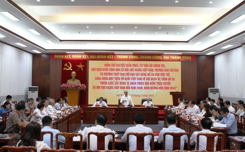 Chủ tịch nước làm việc với Quốc hội, Mặt trận Tổ quốc Việt Nam về Nhà nước pháp quyền