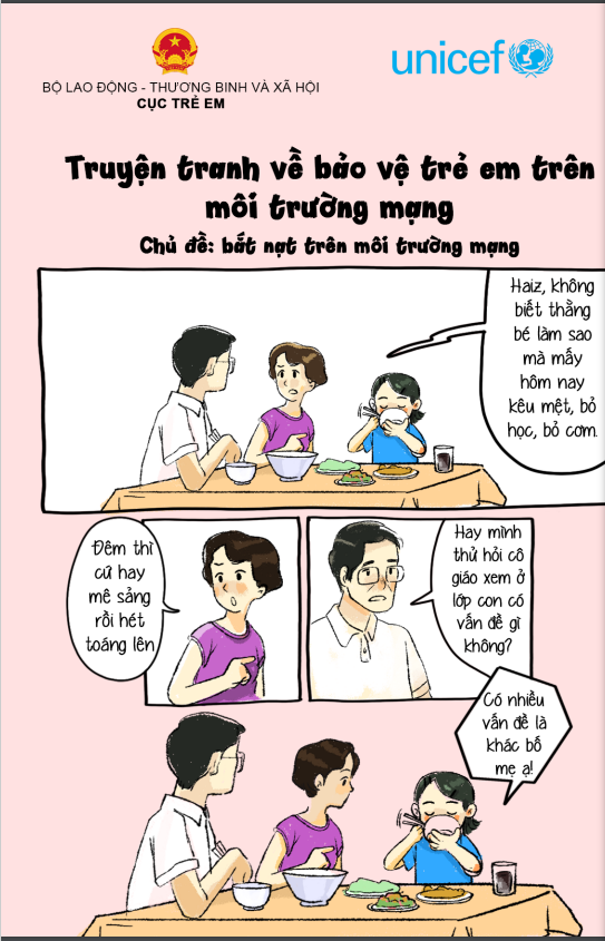 Truyện tranh về chống bắt nạt trẻ em trên môi trường mạng