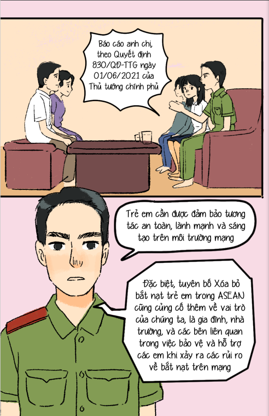 Truyện tranh về chống bắt nạt trẻ em trên môi trường mạng