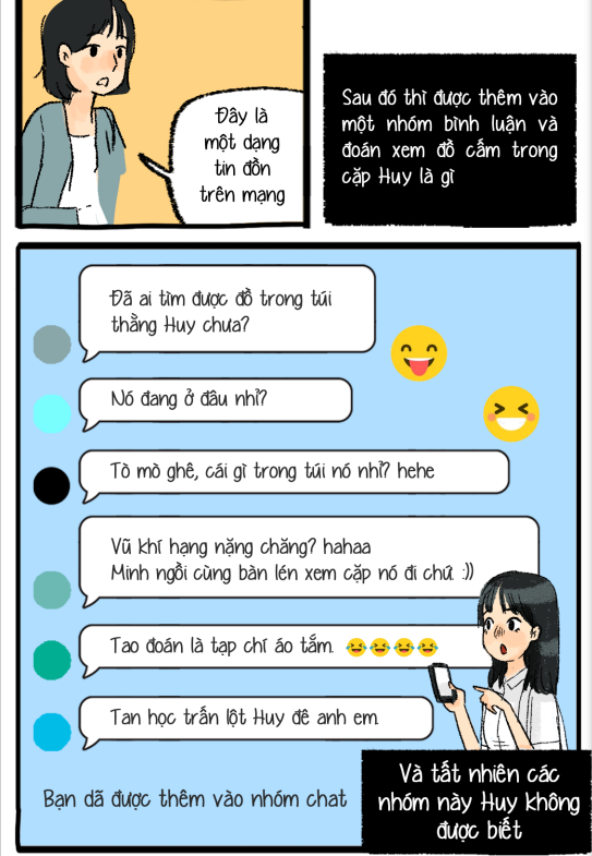 Truyện tranh về chống bắt nạt trẻ em trên môi trường mạng