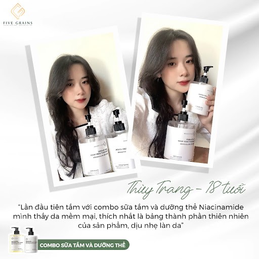 8 lý do bạn nên “sở hữu” bộ đôi sữa tắm và sữa dưỡng thể Niacinamide của nhà Five Grains