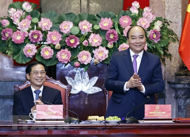 Chủ tịch nước gặp mặt Bộ Ngoại giao nhân dịp kỷ niệm thành lập ngành | Chính trị | Vietnam+ (VietnamPlus)
