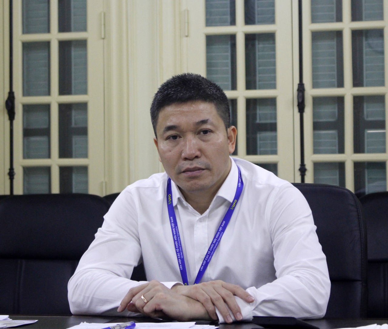 Ông Phan Anh Sơn, Phó Chủ tịch - Tổng Thư ký Liên hiệp các tổ chức hữu nghị Việt Nam phát biểu tại buổi làm việc (Ảnh: Thành Luân).
