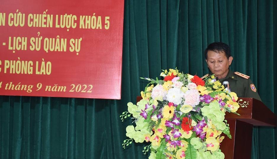 Khai giảng lớp tập huấn nghiên cứu chiến lược quân sự khóa 5 cho quân đội Lào
