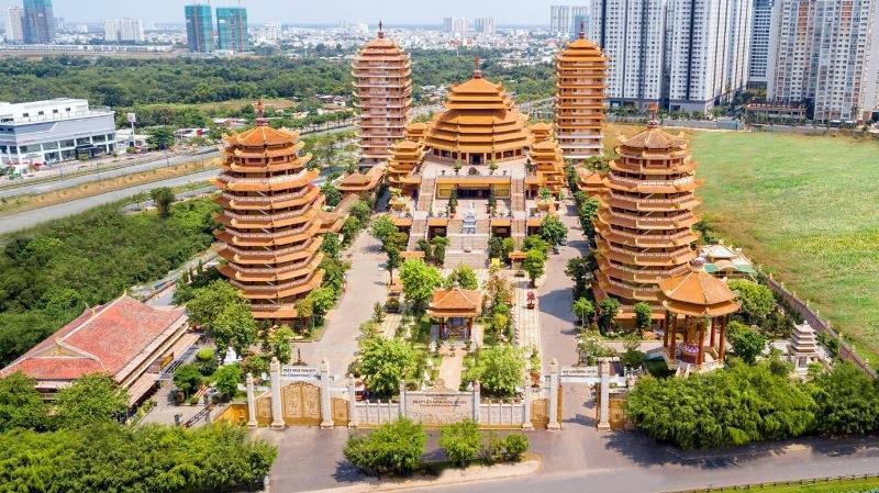 Pháp viện Minh Đăng Quang nhìn từ trên cao (Ảnh sưu tầm).