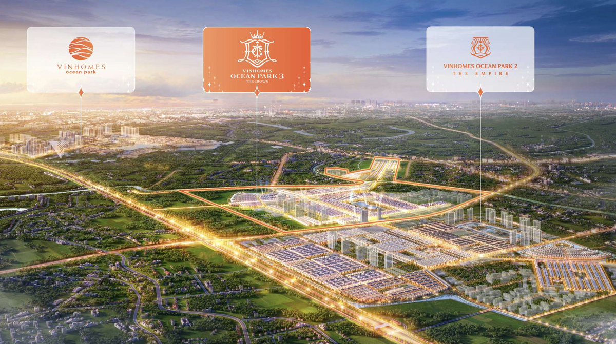 Nằm giữa trái tim của siêu quần thể đô thị biển 1.200 ha, Vinhomes Ocean Park 3 – The Crown sở hữu hạ tầng hoàn thiện bậc nhất thủ đô