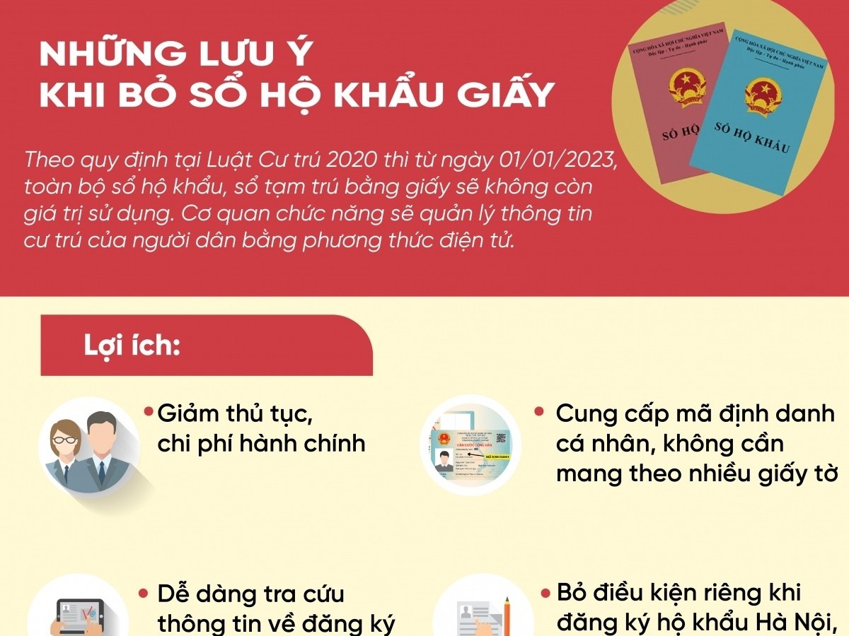 Những lưu ý cần thiết khi bỏ sổ hộ khẩu giấy