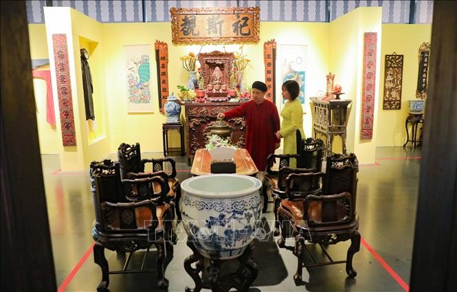 Một góc không gian trưng bày “Nếp xưa”. 
