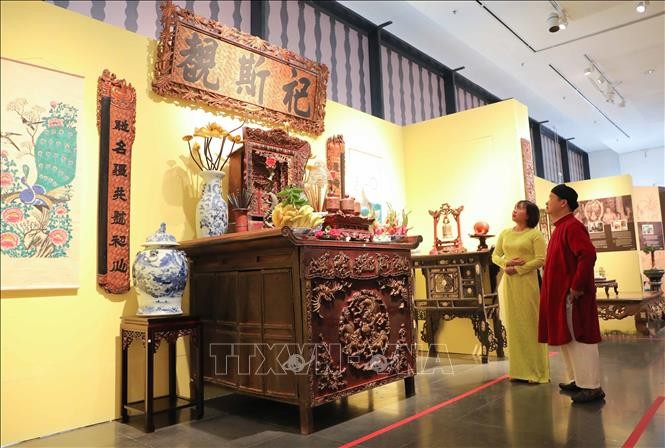 Một góc không gian trưng bày “Nếp xưa”. 