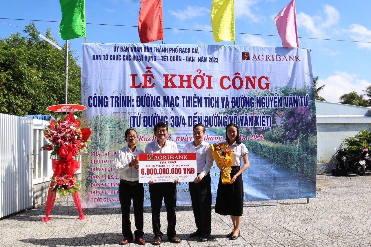 Công đoàn Agribank hỗ trợ 6 tỷ đồng làm đường giao thông tại TP Rạch Giá, Kiên Giang