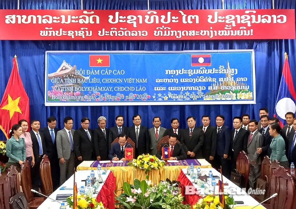 Lãnh đạo tỉnh Bạc Liêu thăm và làm việc với lãnh đạo tỉnh Bôlykhămxay