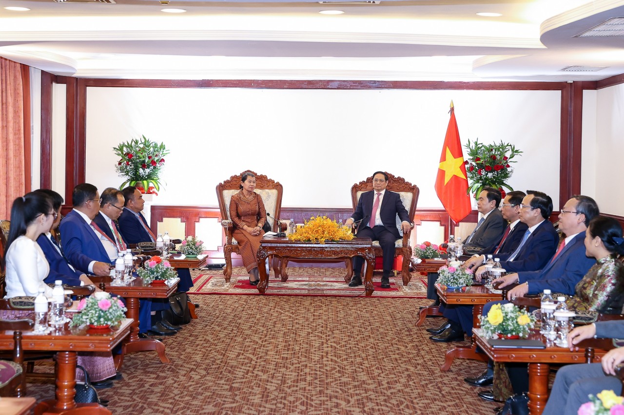 Thủ tướng Phạm Minh Chính tiếp Phó Thủ tướng Campuchia Men Sam An
