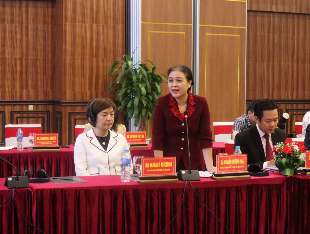 Chủ tịch Liên hiệp các tổ chức hữu nghị Việt Nam Nguyễn Phương Nga cho biết, hoạt động kỷ niệm 50 năm ngày thiết lập quan hệ ngoại giao Việt Nam - Nhật Bản sẽ là hoạt động trọng tâm của Liên hiệp và Hội hữu nghị Việt Nam - Nhật Bản vào năm 2023 (Ảnh: Thành Luân).