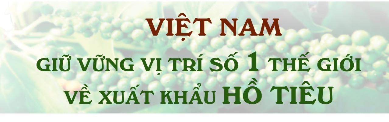 Việt Nam giữ vững vị trí số 1 về xuất khẩu hồ tiêu, chiếm 55% sản lượng thế giới