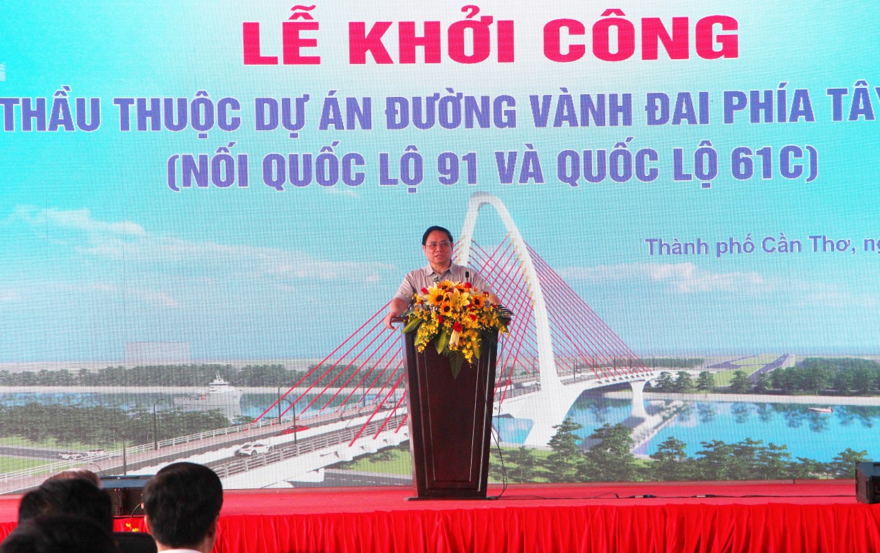 Thủ tướng Phạm Minh Chính dự khởi công dự án đường vành đai phía Tây TP Cần Thơ