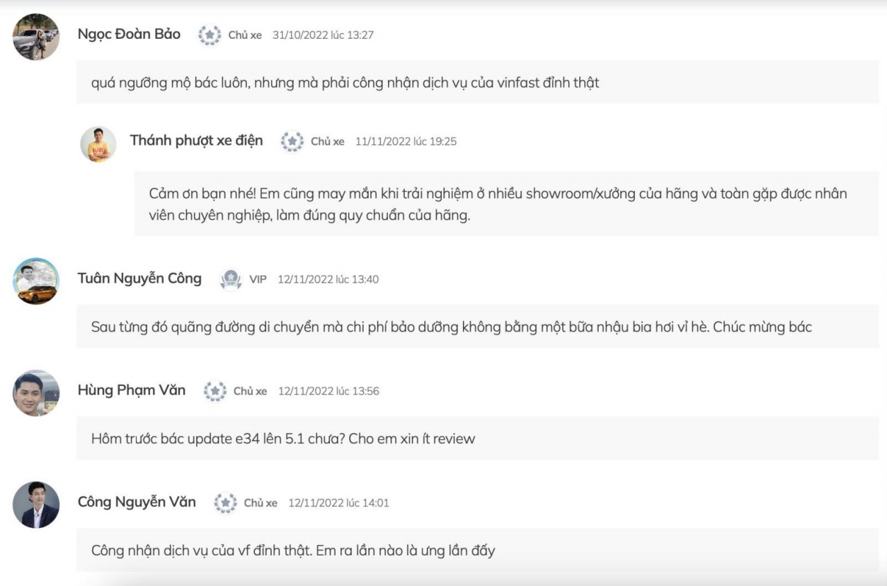 Anh Phạm Việt Anh review về xưởng dịch vụ VinFast trên trang Cộng đồng VinFast Việt Nam.