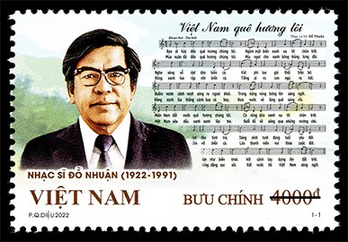 Mẫu bộ tem “Kỷ niệm 100 năm sinh nhạc sĩ Đỗ Nhuận (1922-2022)”