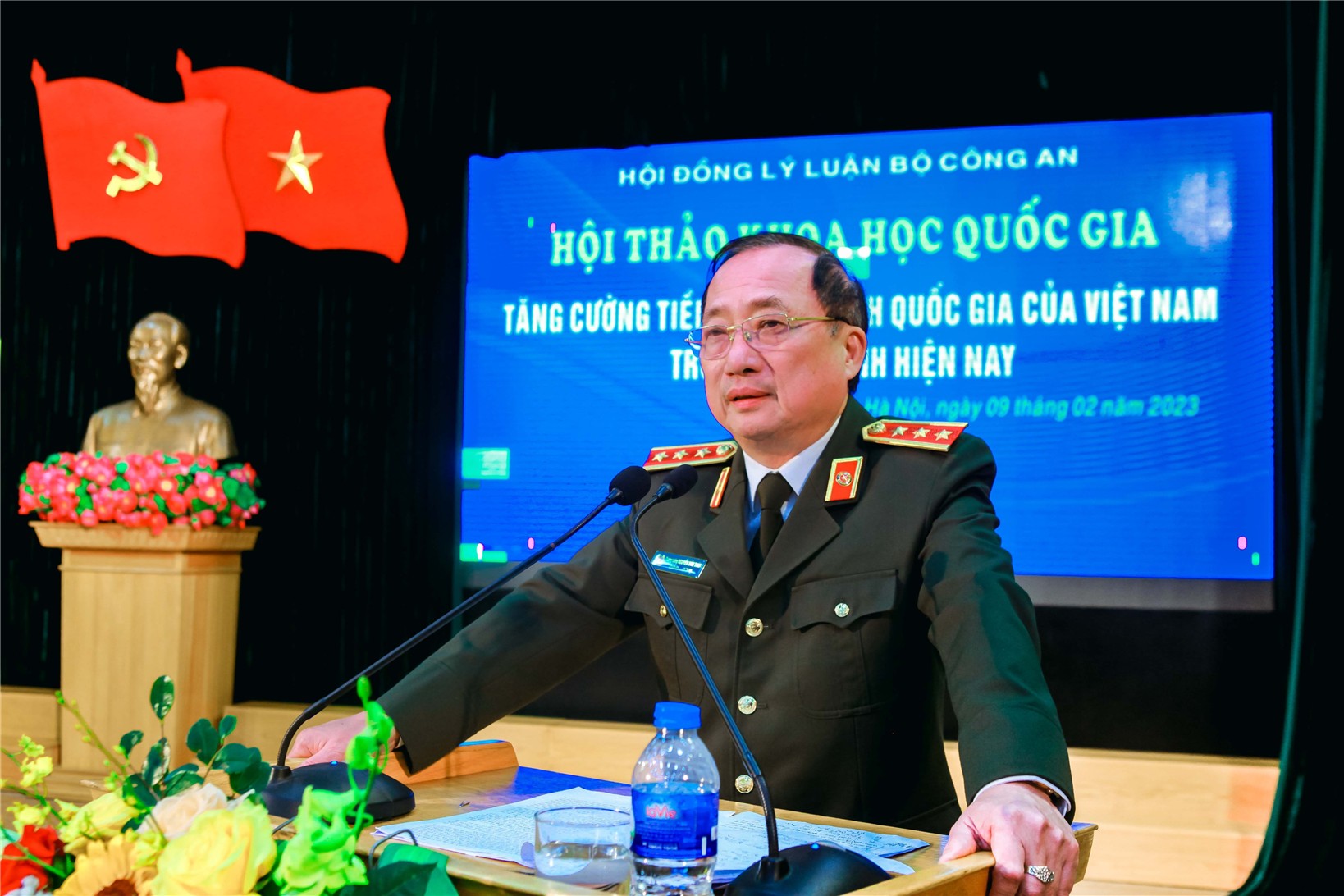 Thượng tướng, PGS.TS Nguyễn Văn Thành phát biểu tại Hội thảo (Ảnh: Bộ Công an).