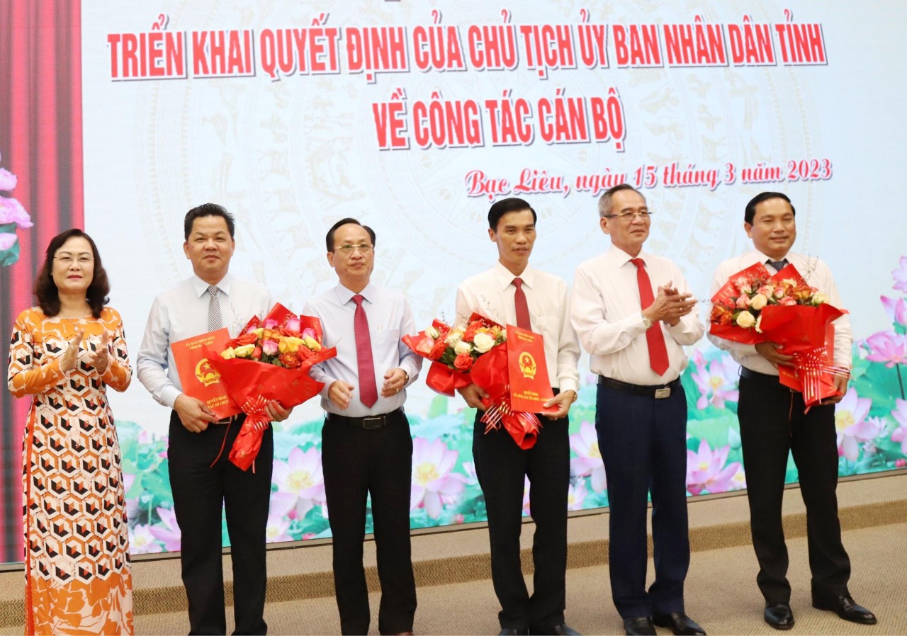 Bạc Liêu điều động, bổ nhiệm nhân sự chủ chốt tại 4 Sở vừa được tái lập