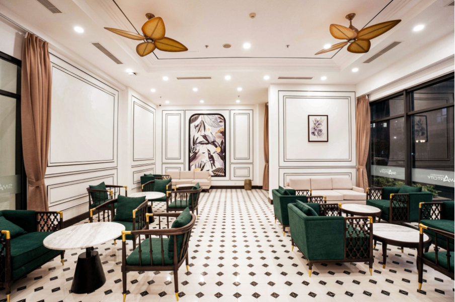 Lounge được thiết kế sang trọng, đậm chất Indochine. Lounge được thiết kế sang trọng, đậm chất Indochine.