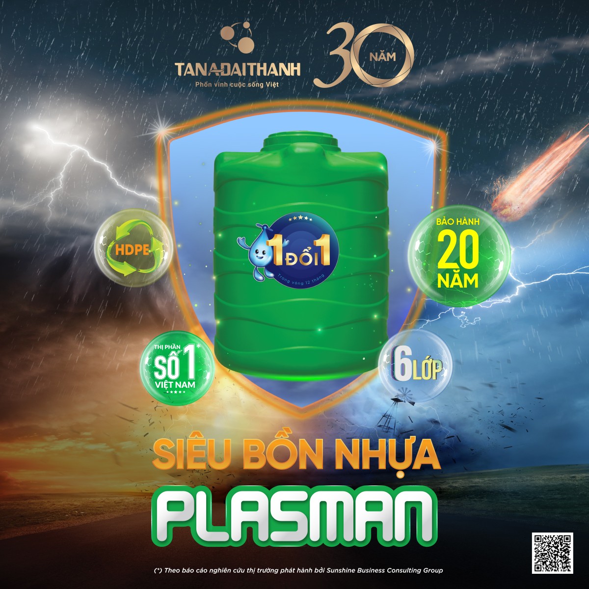 Tân Á Đại Thành tung chính sách bảo hành 1 đổi 1  cho “Siêu bồn nhựa Plasman”