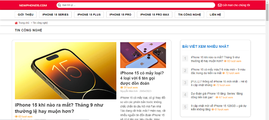 newphone15.com - kho thông tin đa dạng về iPhone 15 Series.