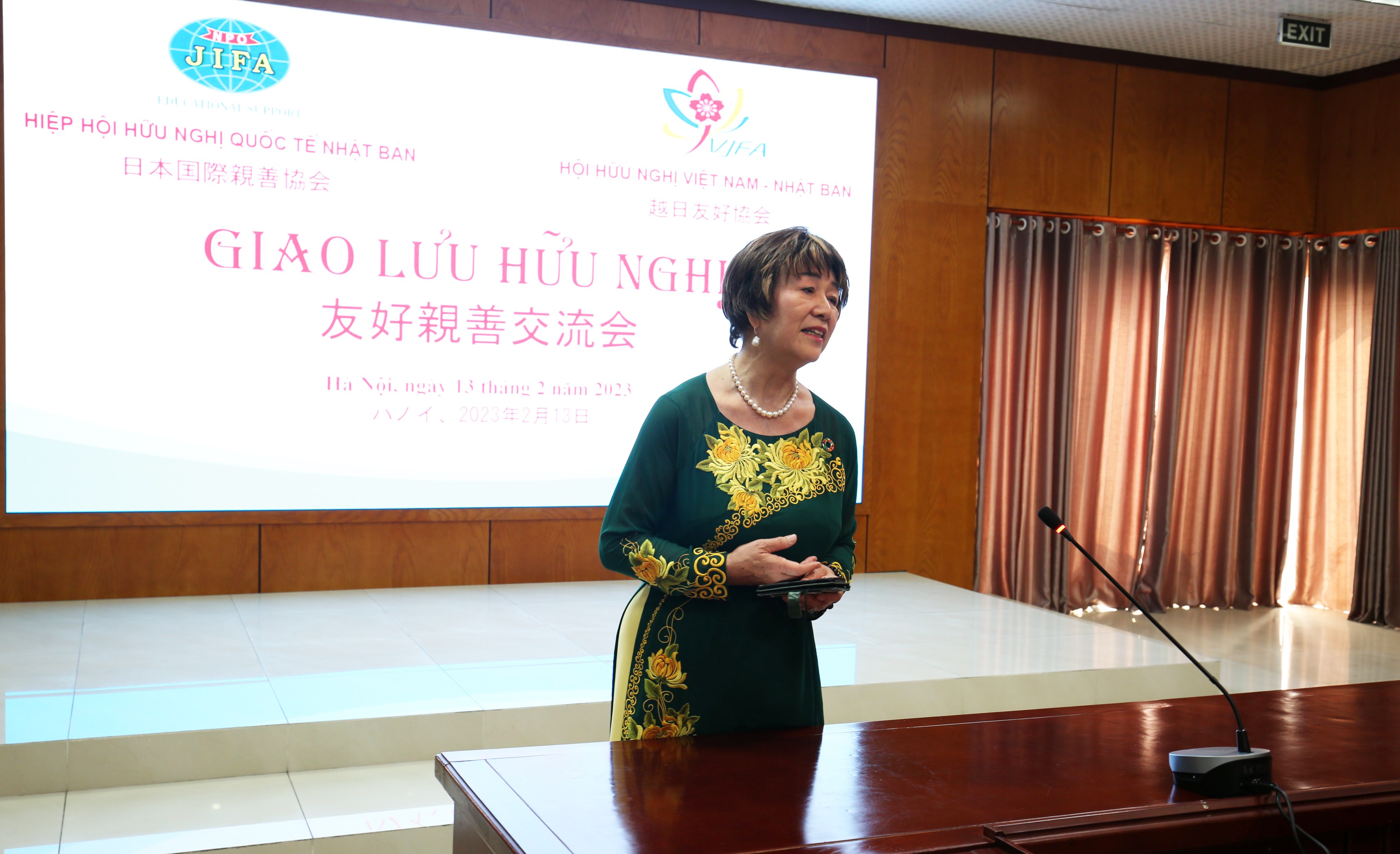 Bà Ikeda Setsuko, Chủ tịch Hiệp hội hữu nghị quốc tế Nhật Bản 