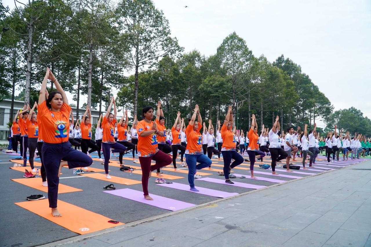 Ấn tượng với hơn 500 người tham gia đồng diễn tại Ngày quốc tế Yoga lần thứ 9 Ấn tượng với hơn 500 người tham gia đồng diễn tại Ngày quốc tế Yoga lần thứ 9