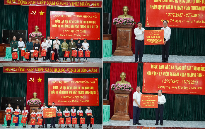 TP. Hà Nội đã trao tặng 3 tỉ đồng cho tỉnh Quảng Trị thực hiện các hoạt động an sinh xã hội