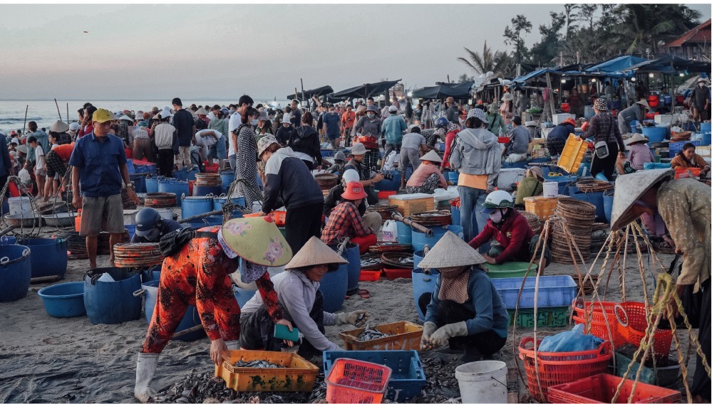Cảnh mua bán tấp nập tại chợ cá Tam Tiến. Không chỉ có thương lái mà rất đông người dân đi chợ sớm. Cảnh mua bán tấp nập tại chợ cá Tam Tiến. Không chỉ có thương lái mà rất đông người dân đi chợ sớm.