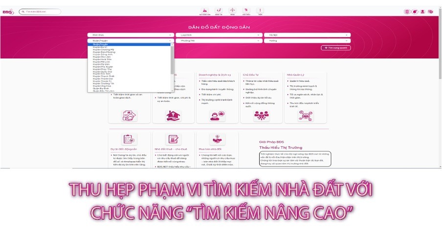 Cách sử dụng bản đồ nhà đất bds.net