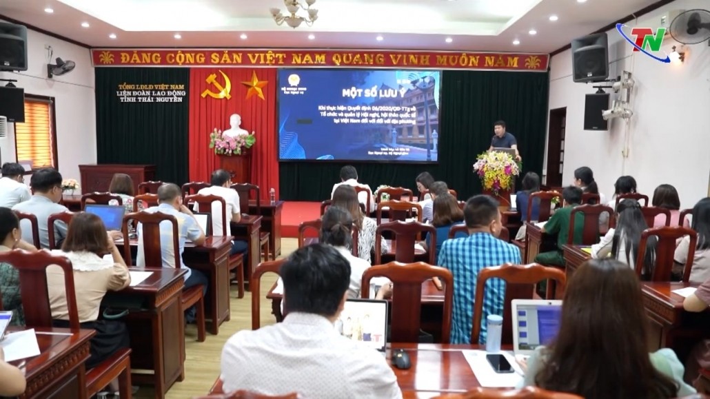 Hội nghị tập huấn, triển khai công tác vận động, hợp tác Phi Chính phủ nước ngoài năm 2023 (Ảnh: thainguyentv.vn).