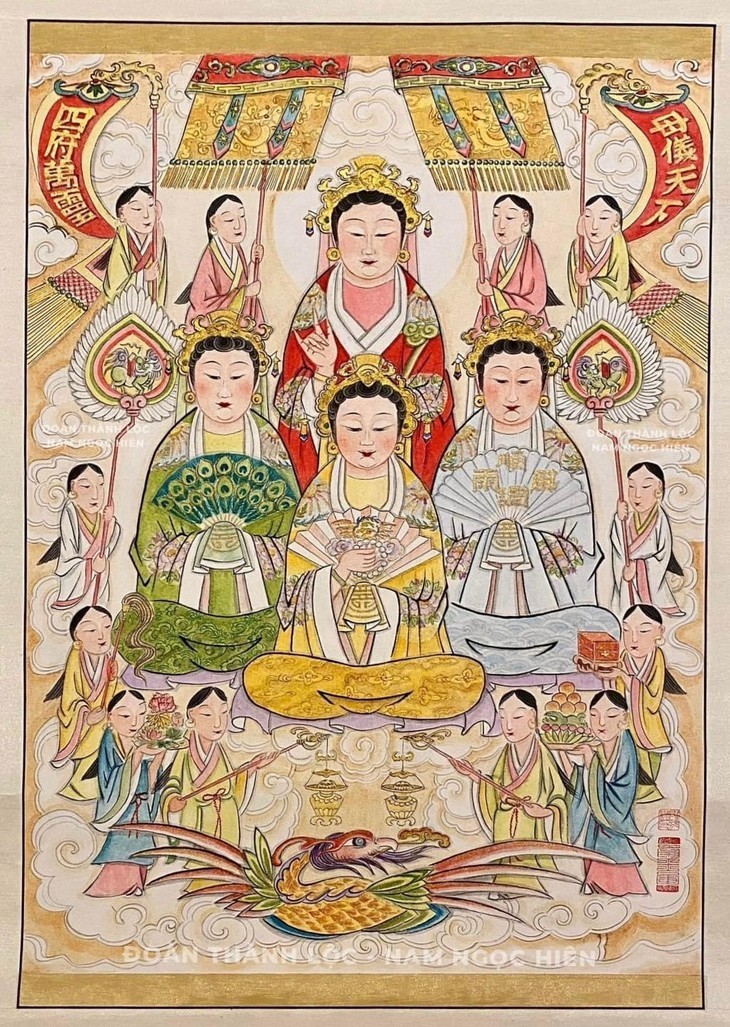 Tranh Chúng dân chi Mẫu (Mẹ của muôn dân),  (họa sĩ Nam Ngọc Đoàn Thành Lộc) là một trong số ít tác phẩm hội hoạ thể hiện đầy đủ bốn vị Thánh Mẫu của Đạo Mẫu – Tứ phủ, cũng sẽ được trưng bày trong chương trình