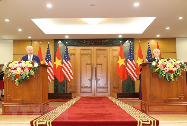Việt Nam-Hoa Kỳ thông qua Tuyên bố chung, nâng tầm quan hệ hai nước | Chính trị | Vietnam+ (VietnamPlus)