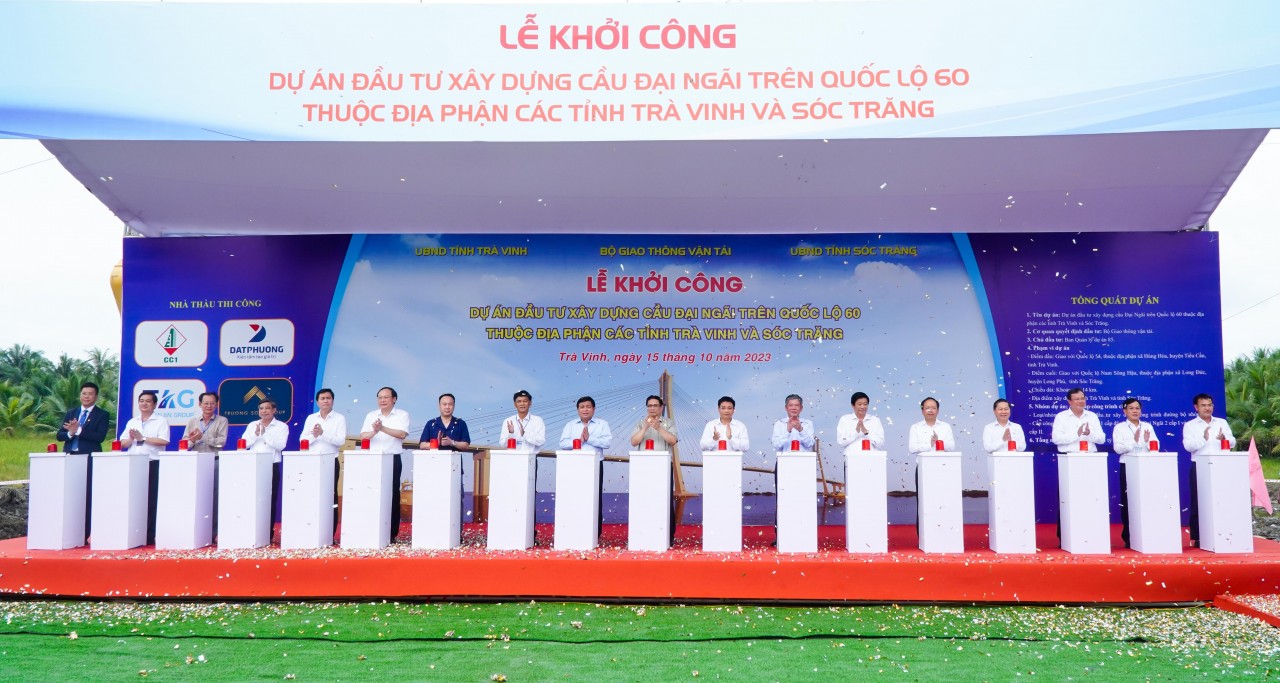 Thủ tướng phát lệnh khởi công cầu Đại Ngãi, kết nối Sóc Trăng - Trà Vinh