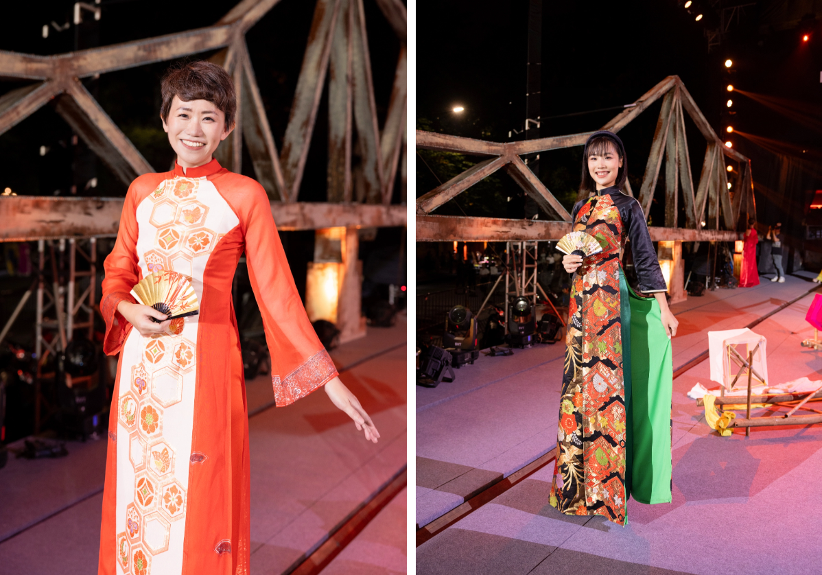 Bà Kamitani Naoko - Giám đốc Trung tâm Thông tin Văn hóa Nhật Bản (trái) và bà Nomura Mone - Tùy viên Đại sứ quán Nhật Bản tại Việt Nam
