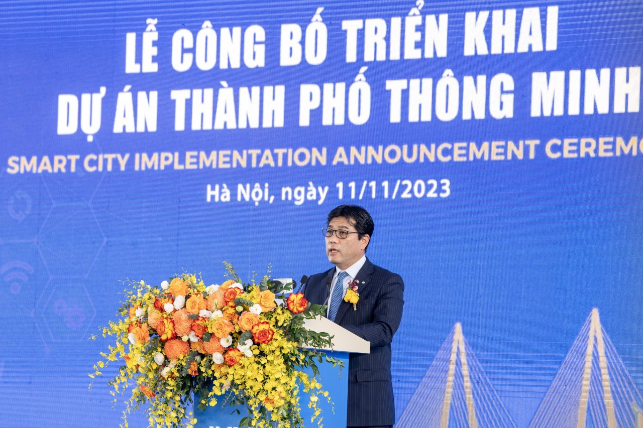 Ông Yukihito Honda, Tổng Giám đốc điều hành cấp cao toàn cầu của Tập đoàn Sumitomo phát biểu tại sự kiện.