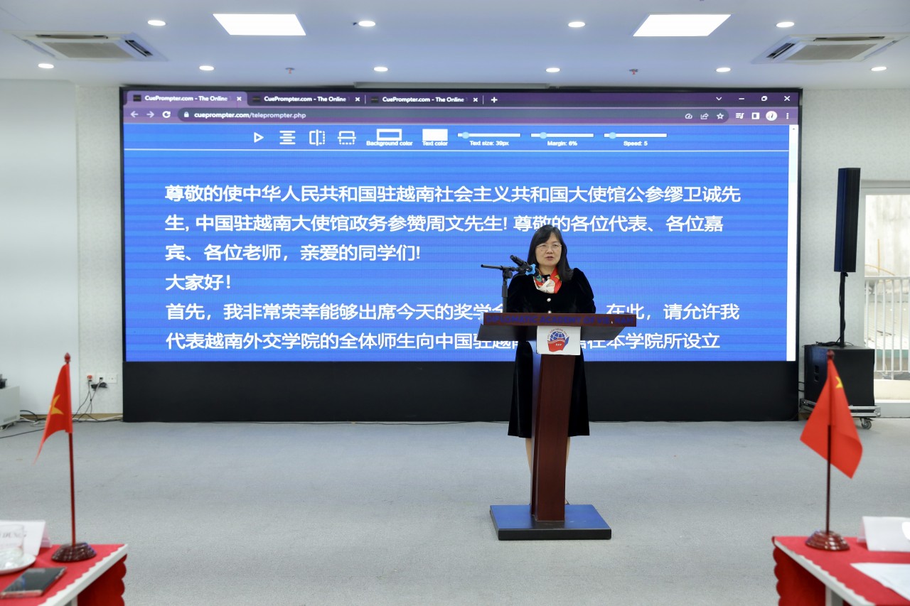TS Phạm Lan Dung, Quyền Giám đốc Học viện Ngoại giao. (Ảnh: Đình Hoà)