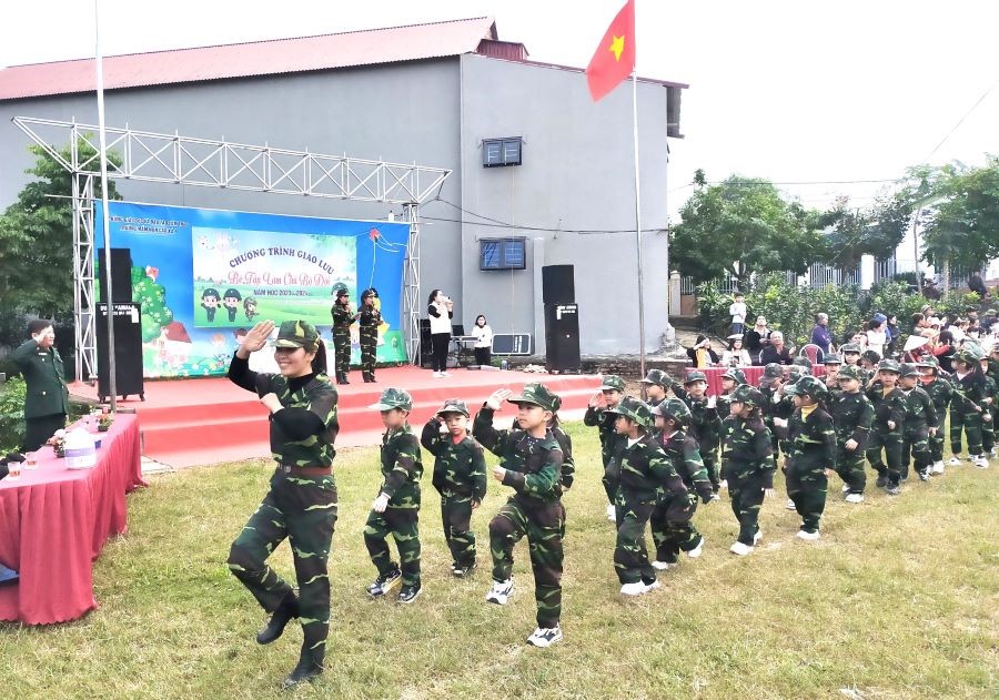 Ý nghĩa chương trình giao lưu: “Bé tập làm chú Bộ đội” ở Trường Mầm non Cao Xá 1