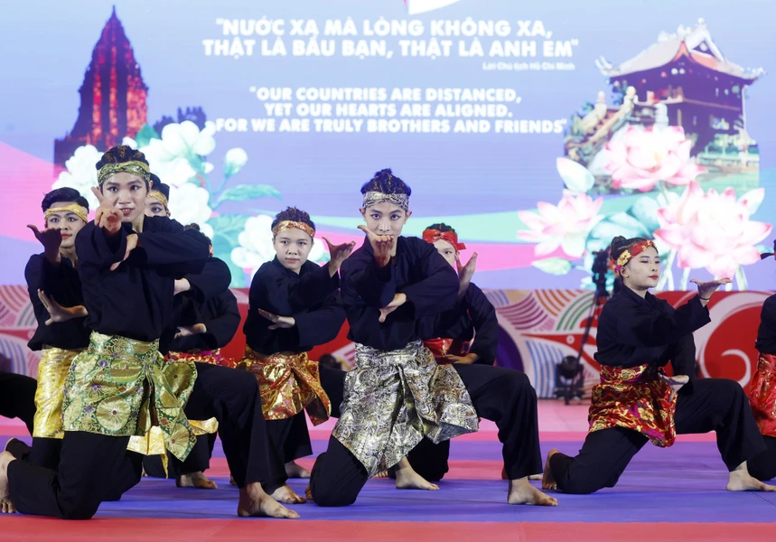 Chủ tịch nước và Tổng thống Indonesia tham dự chương trình biểu diễn võ thuật