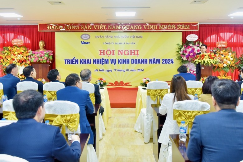 Quang cảnh Hội nghị triển khai nhiệm vụ kinh doanh năm 2024 của VAMC.