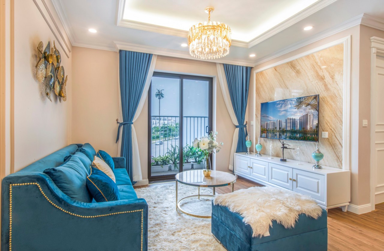 Không gian tiện nghi, hiện đại và nhiều ánh sáng tự nhiên tại căn hộ của tổ hợp dự án Le Grand Jardin.