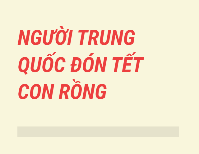 Tết con rồng ở Trung Quốc