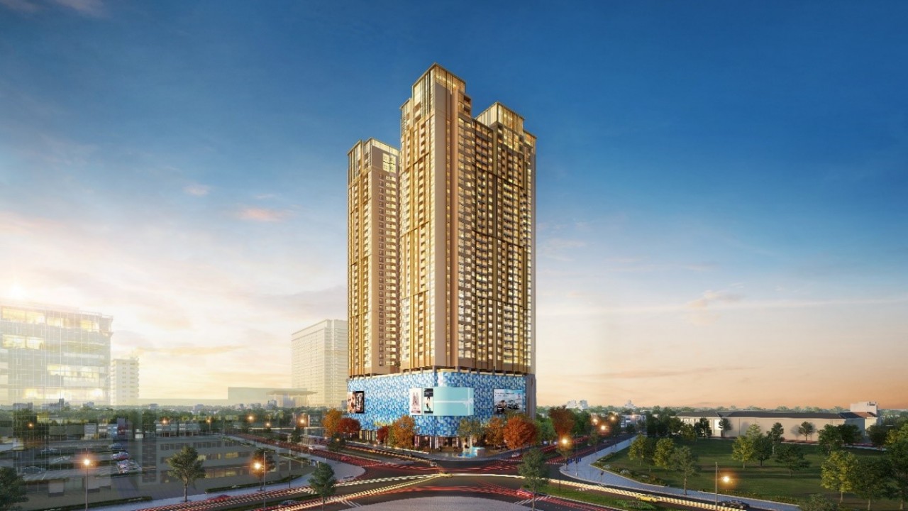 Phối cảnh tổ hợp căn hộ cao cấp The Diamond Residence,  tọa lạc tại ngã tư Lê Văn Lương và Hoàng Đạo Thúy, Hà Nội.