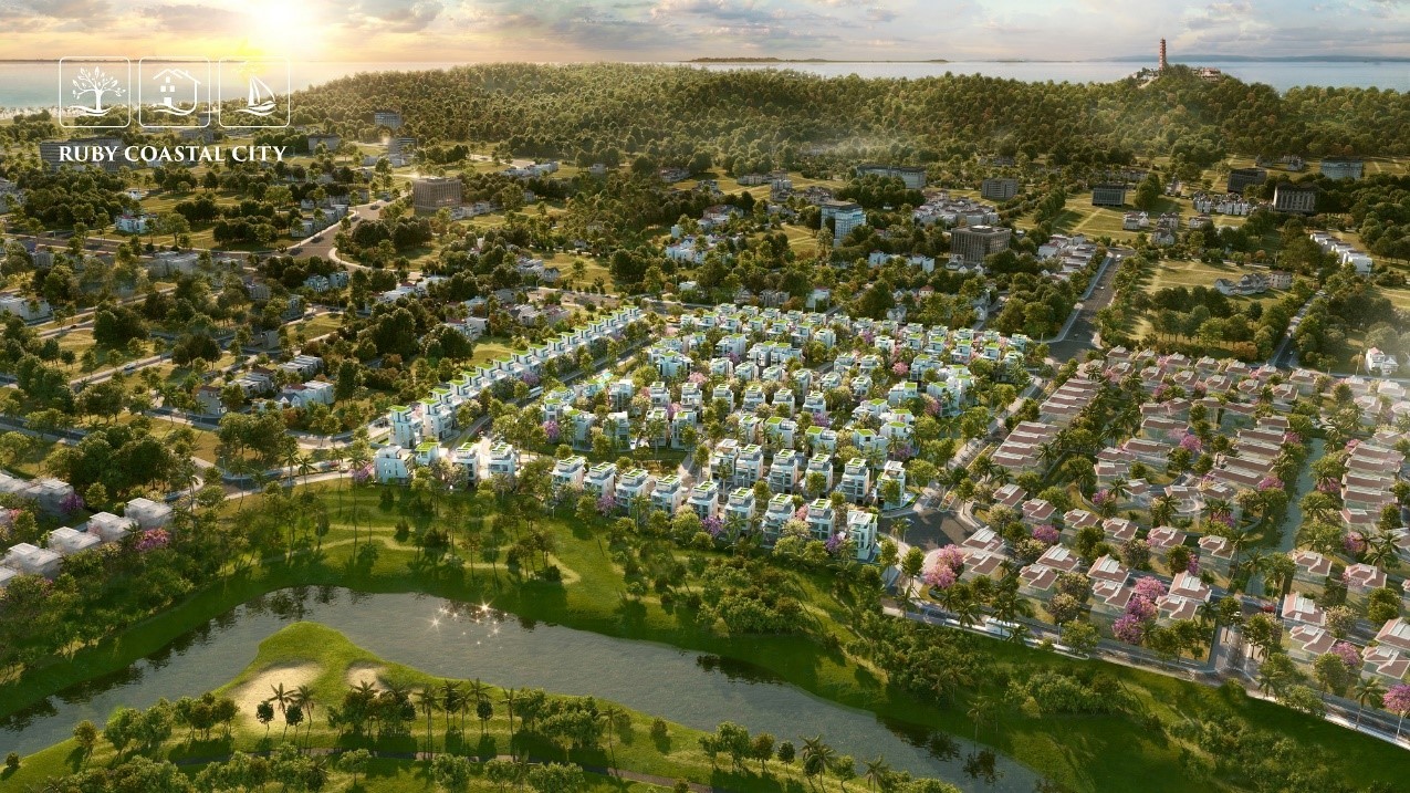 Tọa lạc ở trung tâm quận Đồ Sơn, quần thể Ruby Coastal City gây ấn tượng với địa thế hiếm có khó tìm “lưng tựa núi Rồng, mặt hướng biển Đông”.
