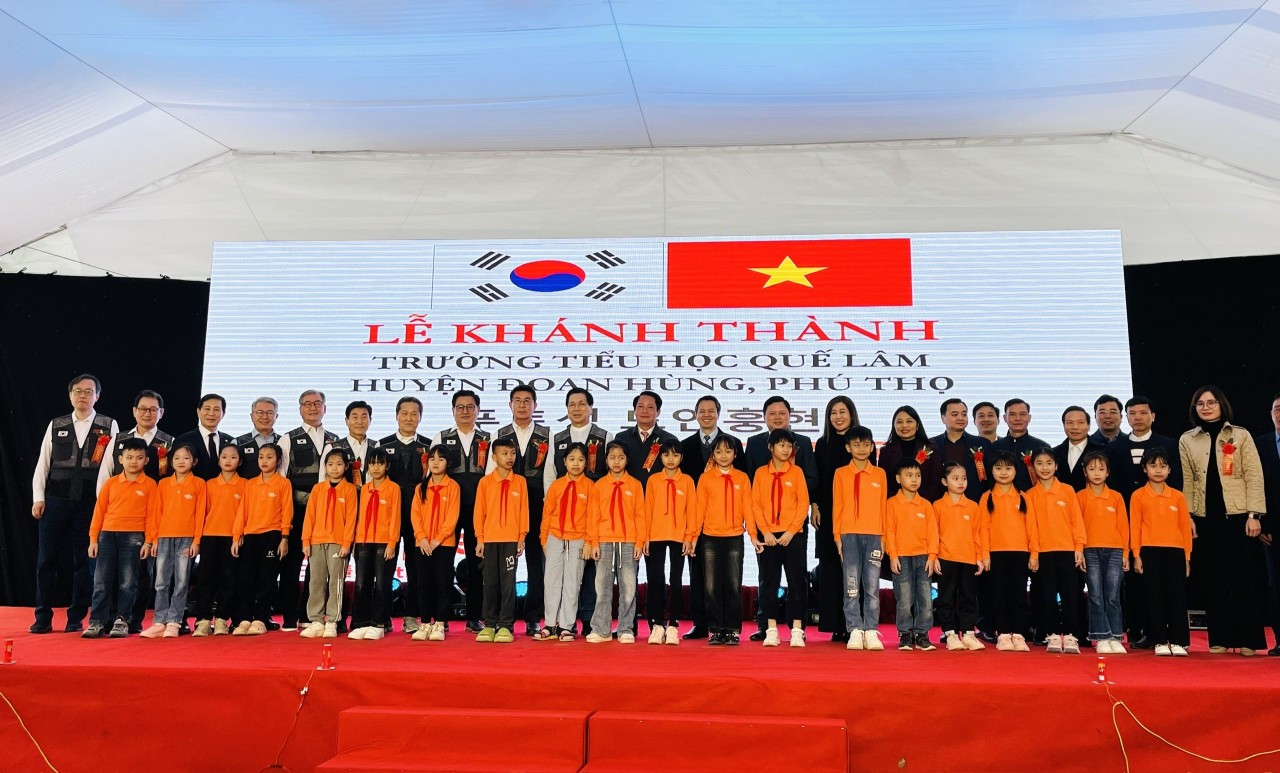 Phú Thọ: Khánh thành trường học và trạm y tế do Hàn Quốc tài trợ trị giá gần 12 tỷ đồng