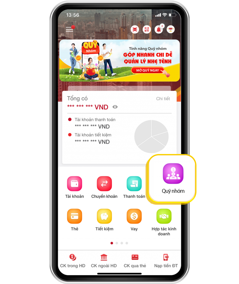 Thêm tính năng Quỹ nhóm, App HDBank tiếp tục gia tăng lợi ích của hệ sinh thái số