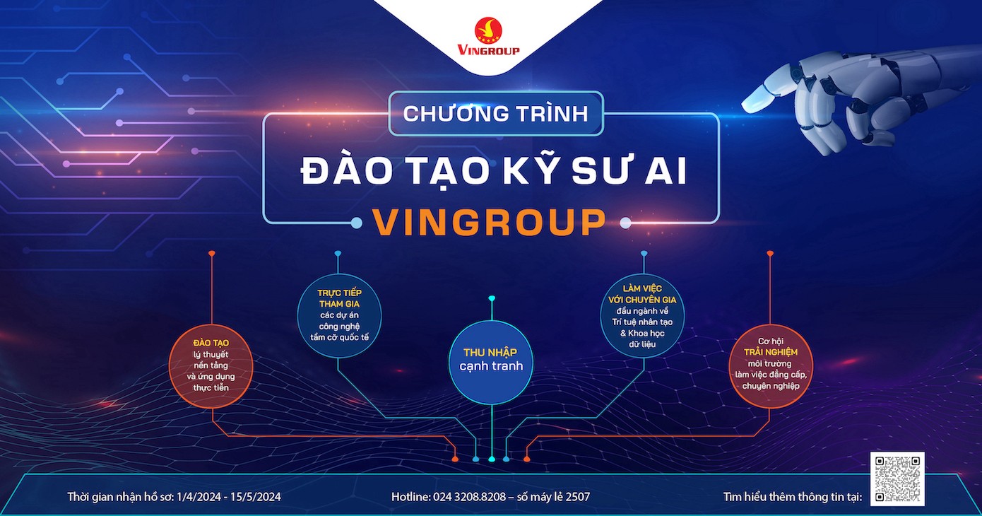 Vinbigdata tuyển sinh chương trình đào tạo kỹ sư ai mùa 5 - 2024