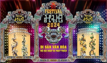 Poster tuần lễ festival nghệ thuật quốc tế Huế 2024 - không gian đậm chất di sản của cố đô